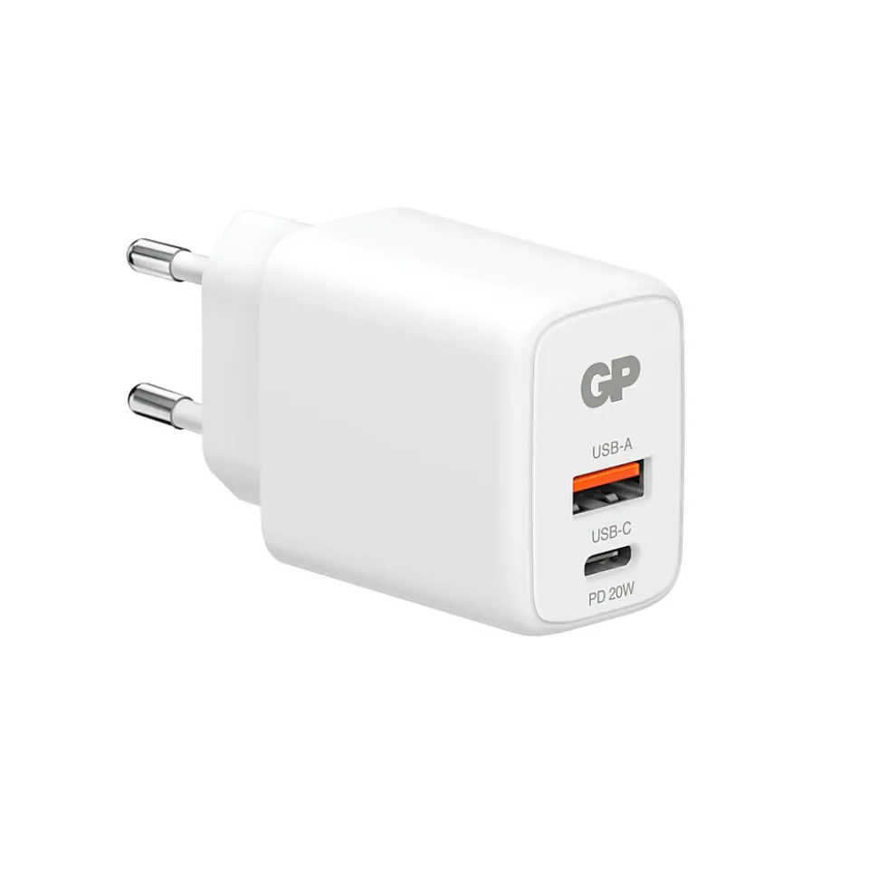Vegglader PD 20W USB-A + USB-C