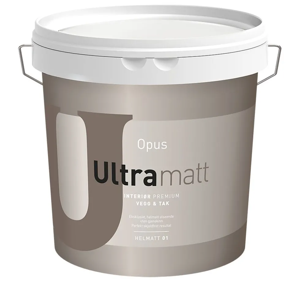 Veggmaling akryl helmatt base hvit 2,7 liter