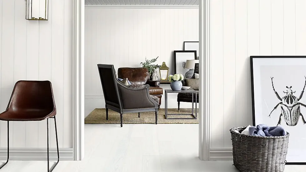 Veggpanel MDF skygge/skrå 11x620x2390 mm hvit