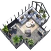 Veksthus Emilia 19,1 m² gråmalt