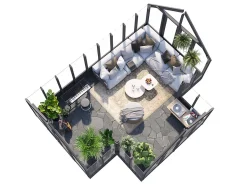 Veksthus Emilia 19,1 m² gråmalt