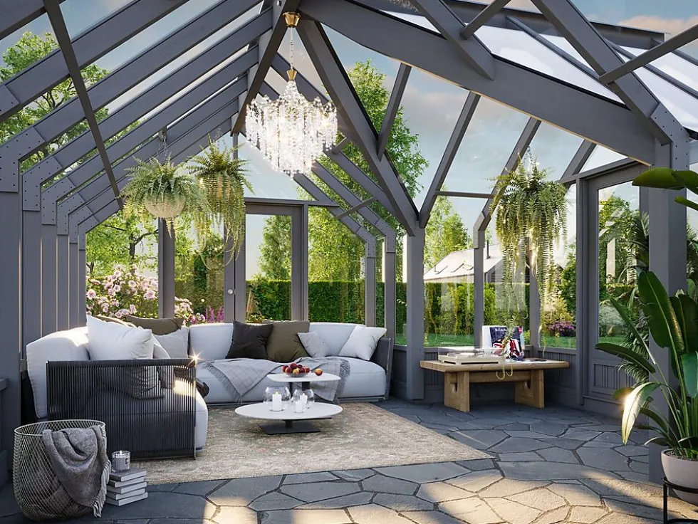 Veksthus Emilia 19,1 m² gråmalt