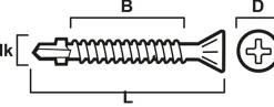 Vingeskrue borspiss Ph 6,3x70 mm 150 stk