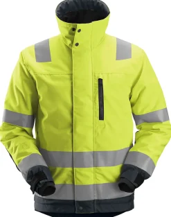 Vinterjakke high-visibility gul/mørk grå str XS