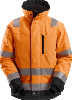 Vinterjakke oransje med 3D-nettingfôr