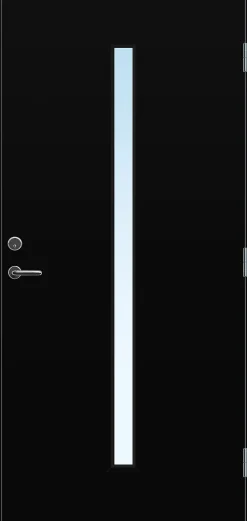 Ytterdør Hovdeby kompakt 100x210 cm frostet glass svart høyre
