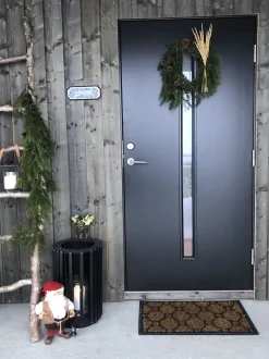 Ytterdør tofløyet Hovdeby frostet glass hvit høyre 170x210 cm
