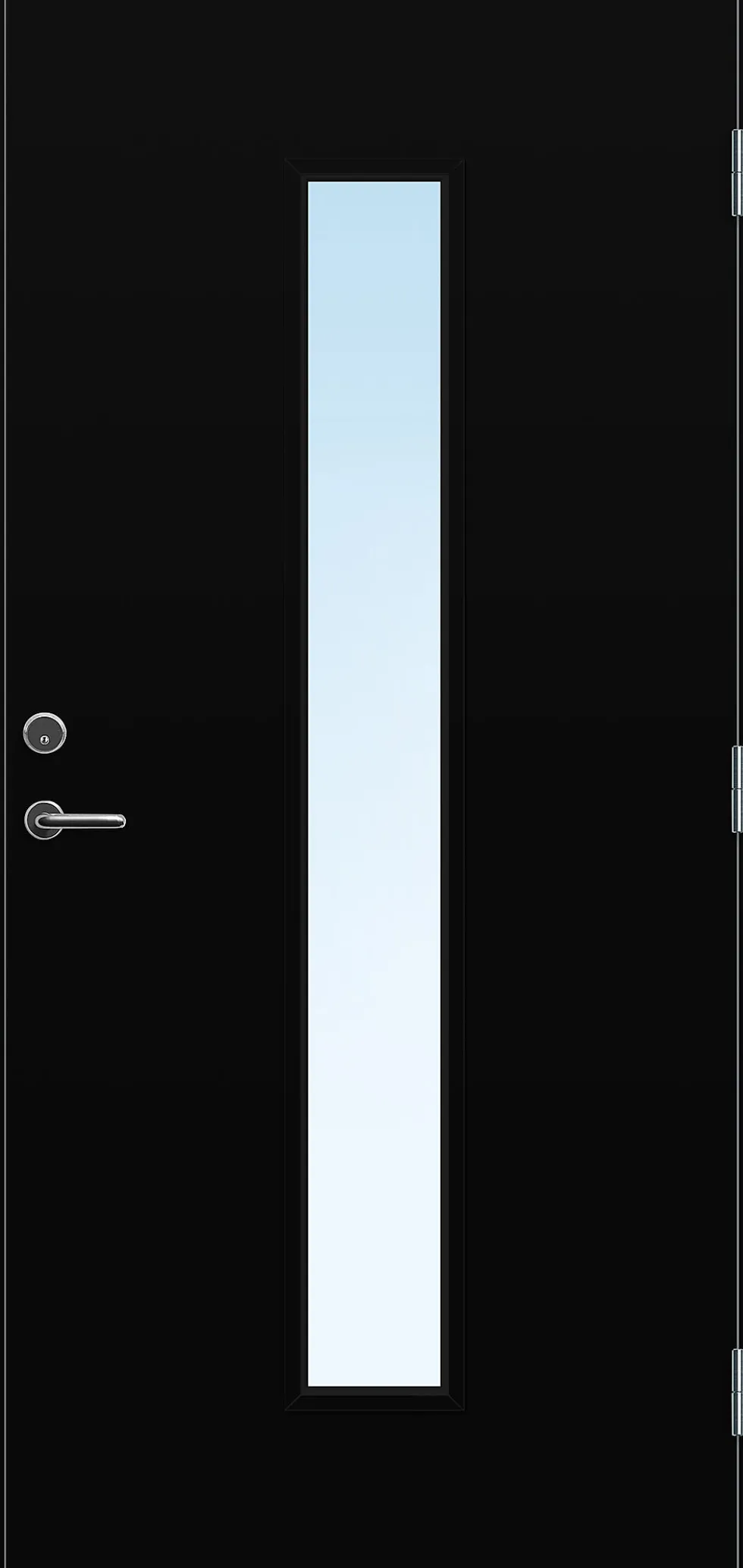 Ytterdør Volda med glass mørk grå venstre 90x200 cm